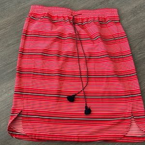 Red striped skirt